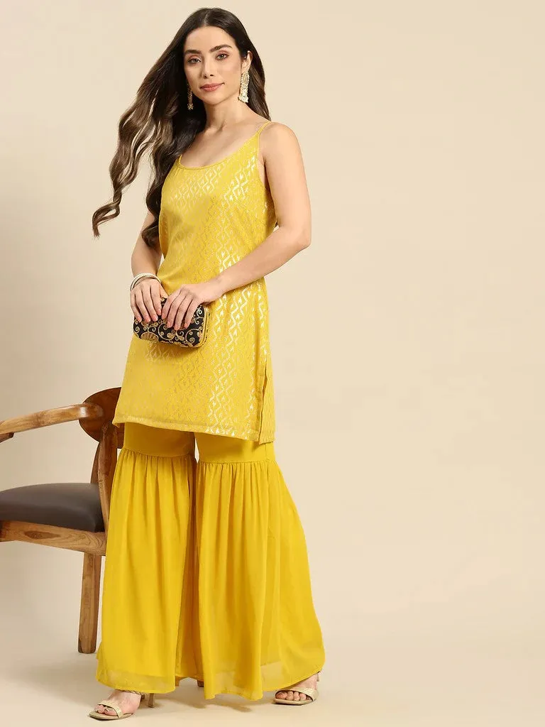 Kurti With Sharara Pants Set