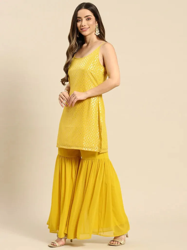 Kurti With Sharara Pants Set