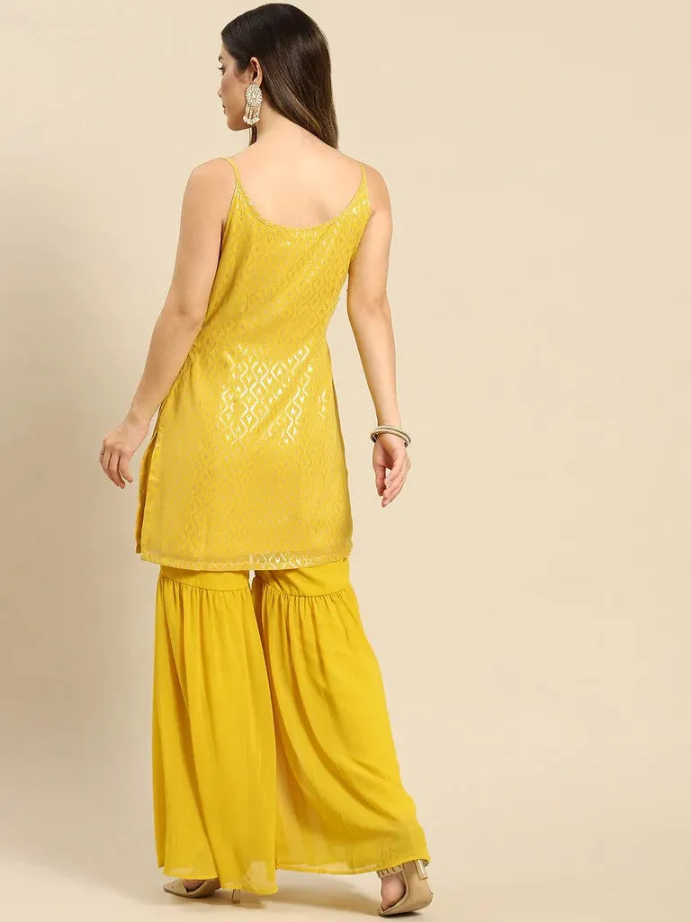 Kurti With Sharara Pants Set