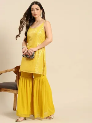 Kurti With Sharara Pants Set