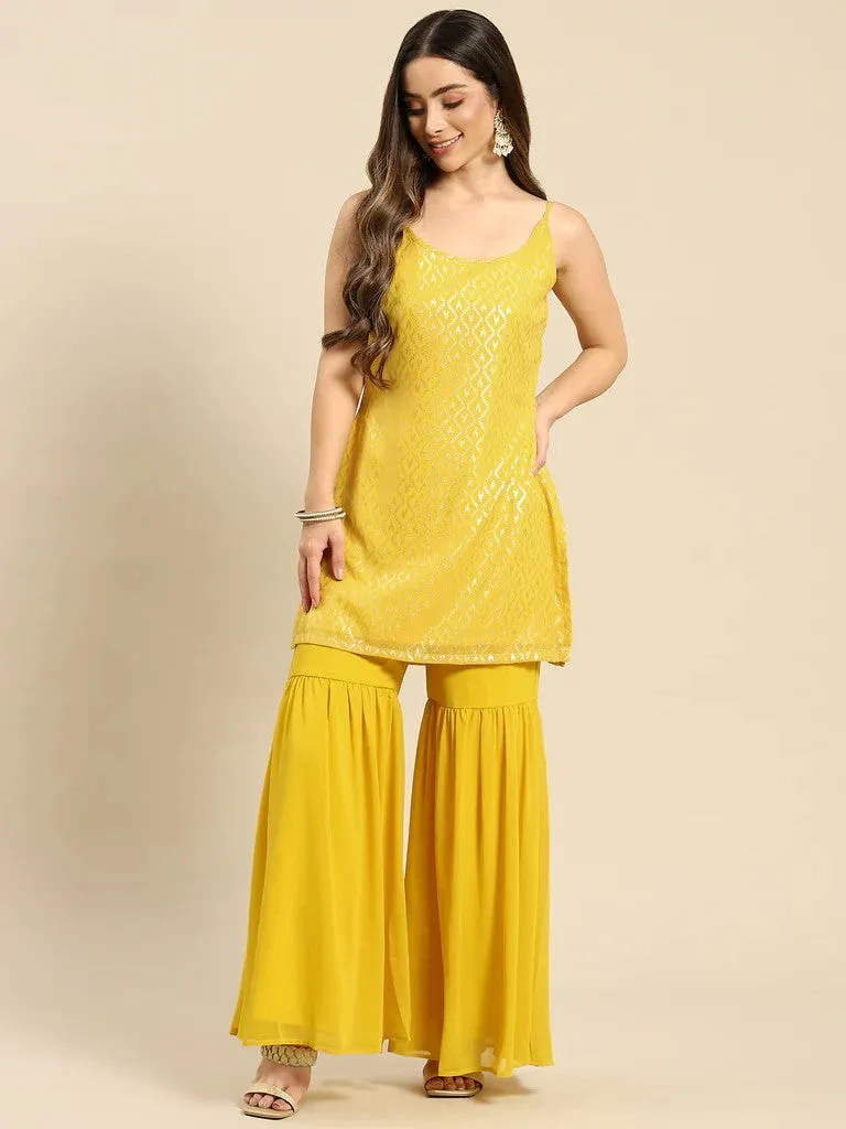 Kurti With Sharara Pants Set
