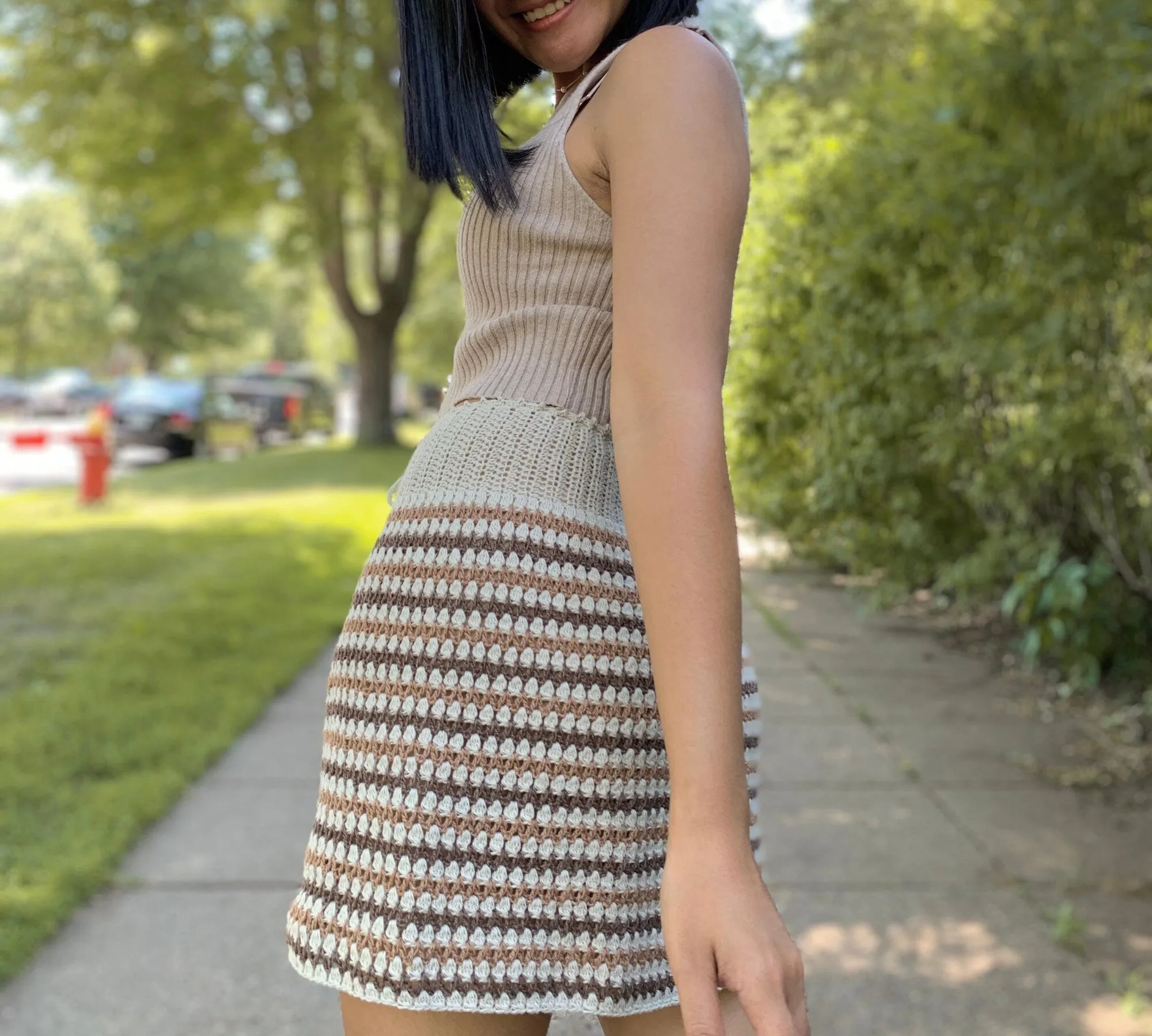 Lace Crochet Skirt Pattern pdf & video tutorial (beginner friendly) US women's XS-XXL