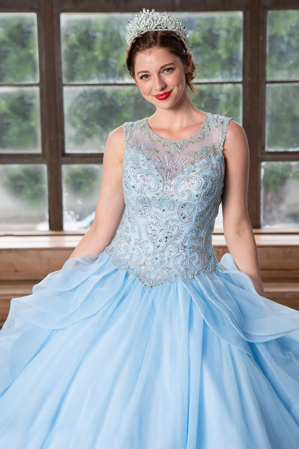 Layered Sleeveless Quinceanera Dress by Calla KY79288