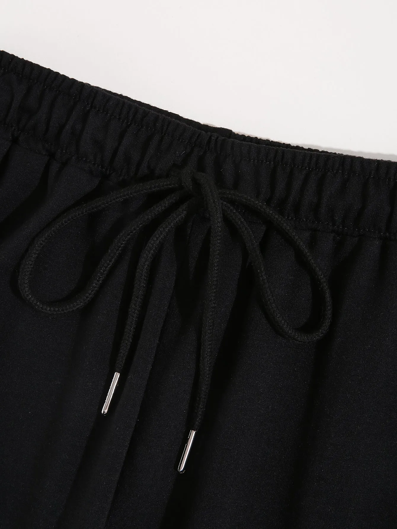 Letter Drawstring Natural Long Plus Size Sweatpants