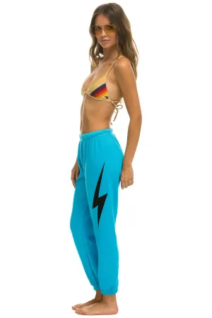 LIGHT WEIGHT BOLT SWEATPANTS - NEON BLUE