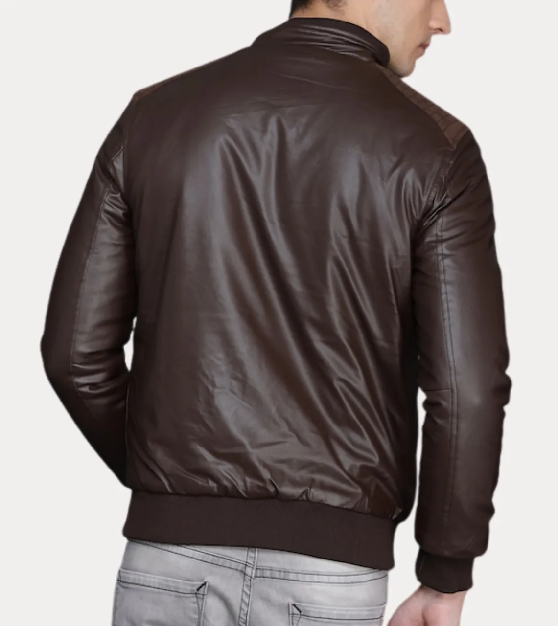 Lightweight Brown Men's Biker Leather Jacket