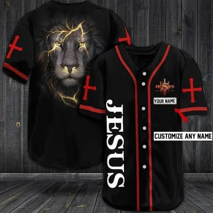 Lion Baseball Jersey - Custom Printed 3D Baseball Jersey Shirt For Men and Women