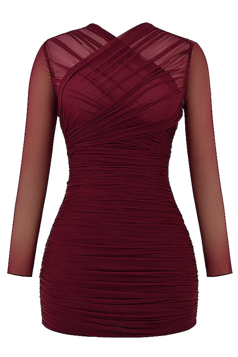 Lydia Two Layer Mesh Skinny Sexy Mini Dress