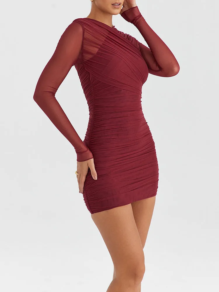 Lydia Two Layer Mesh Skinny Sexy Mini Dress
