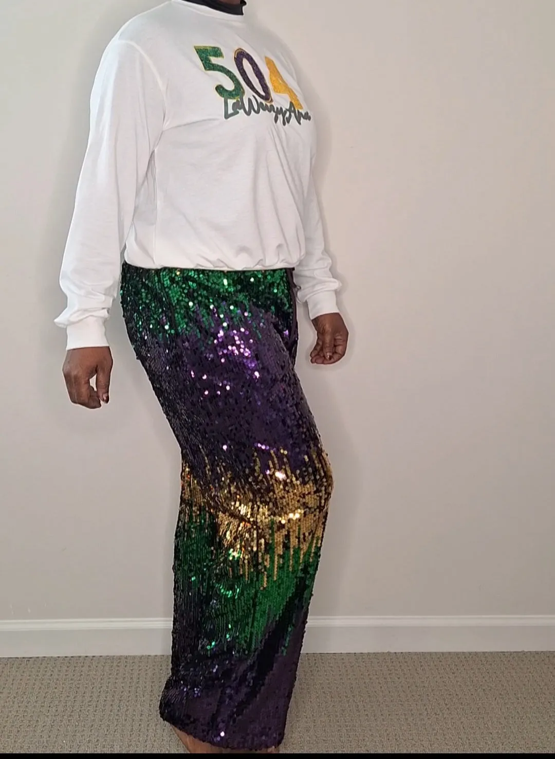 MARDI GRAS Jogger Sweatpants with Elastic Waist and Drawstring