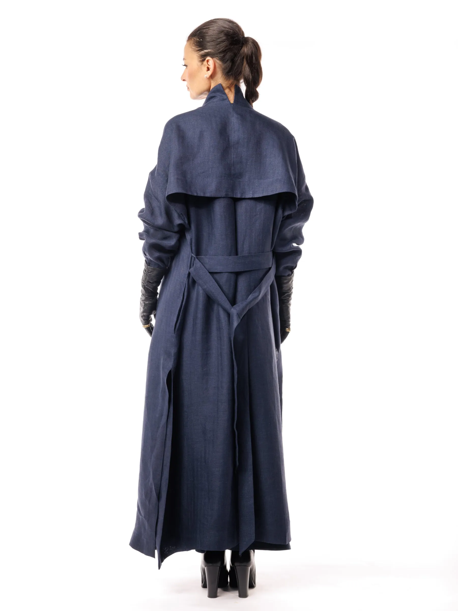 Marina Dream Linen Cape Dress