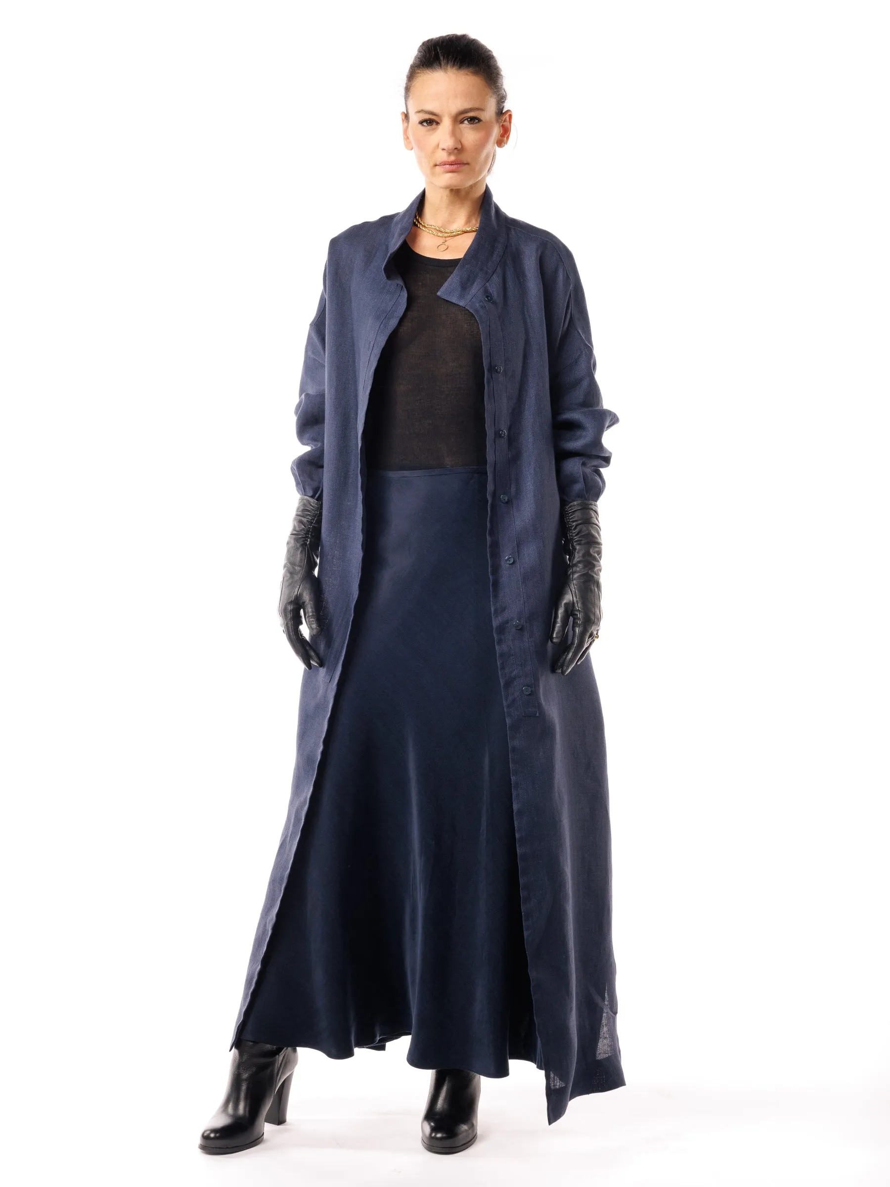 Marina Dream Linen Cape Dress