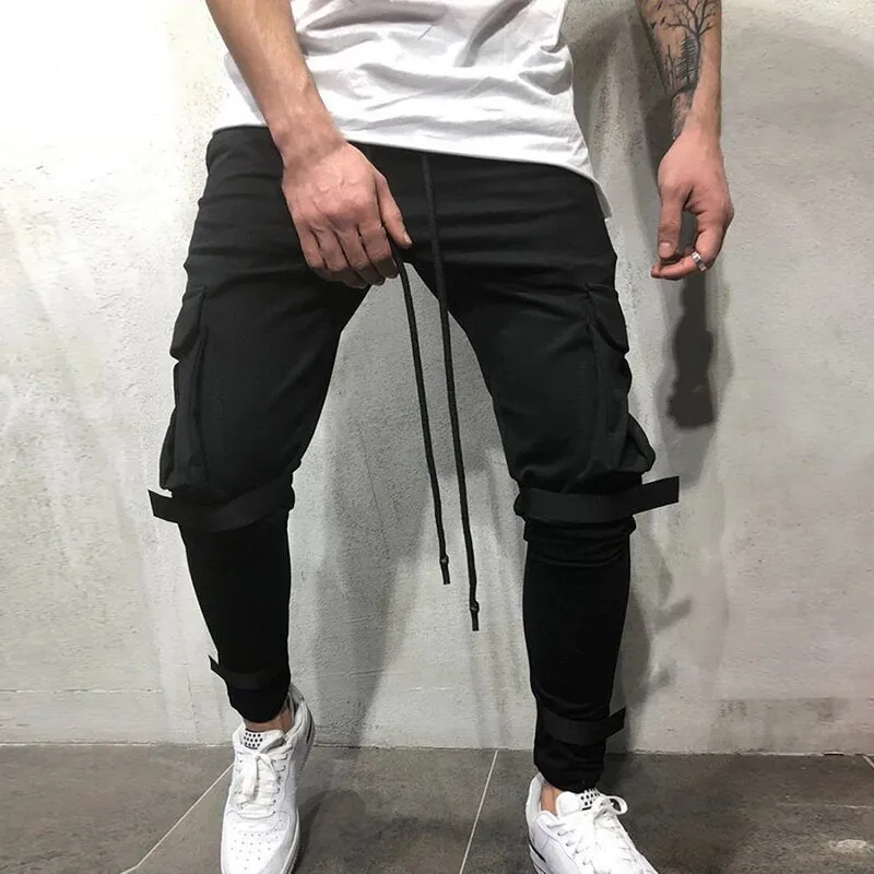 Men's Casual Skinny  Sweatpants Patchwork Joggers