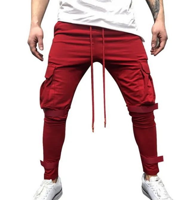 Men's Casual Skinny  Sweatpants Patchwork Joggers