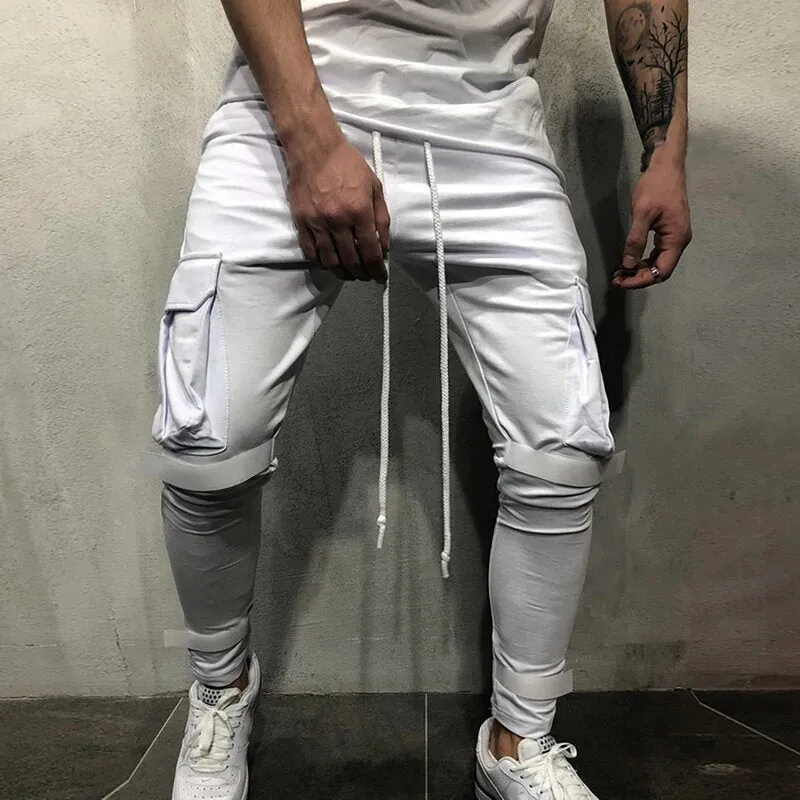 Men's Casual Skinny  Sweatpants Patchwork Joggers