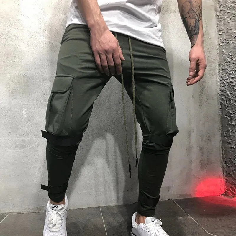 Men's Casual Skinny  Sweatpants Patchwork Joggers