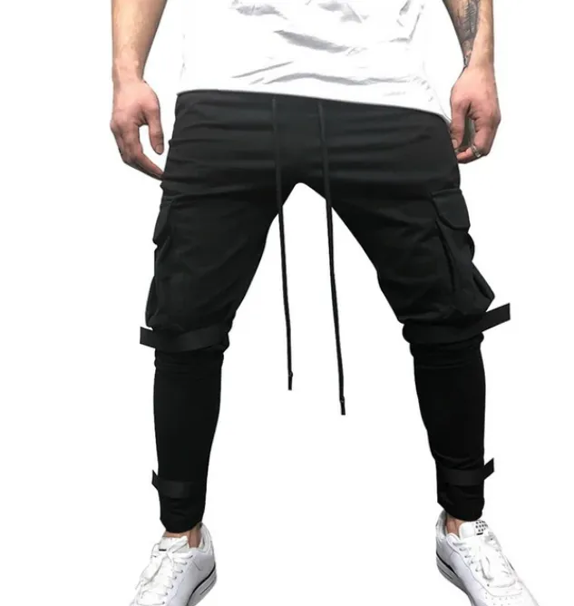 Men's Casual Skinny  Sweatpants Patchwork Joggers