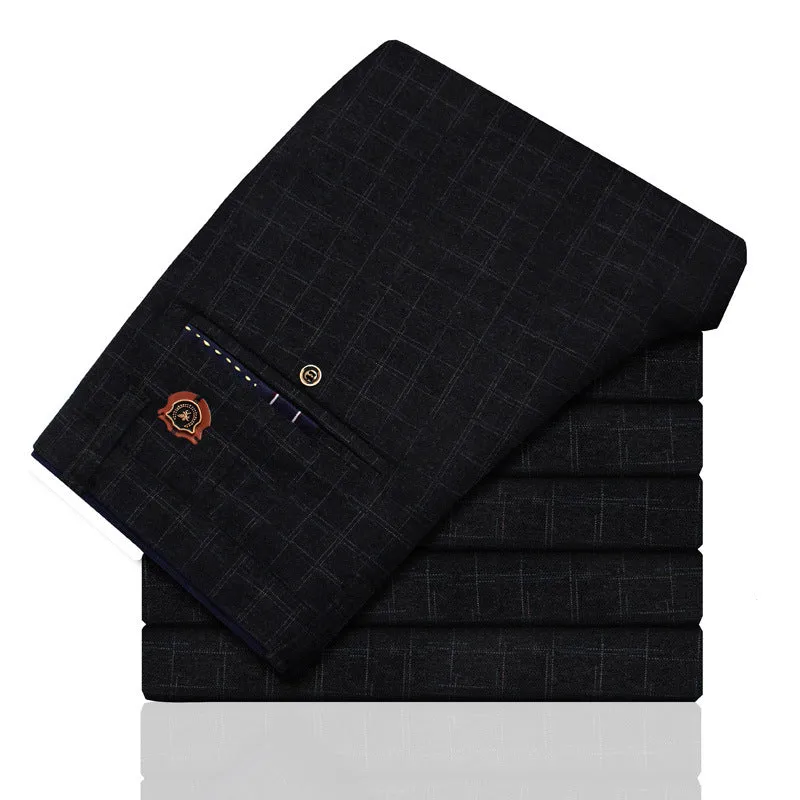 Men's Spring Stretch Classic Plaid Dress Pants