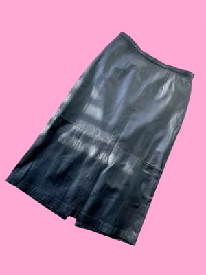 Midi leather skirt