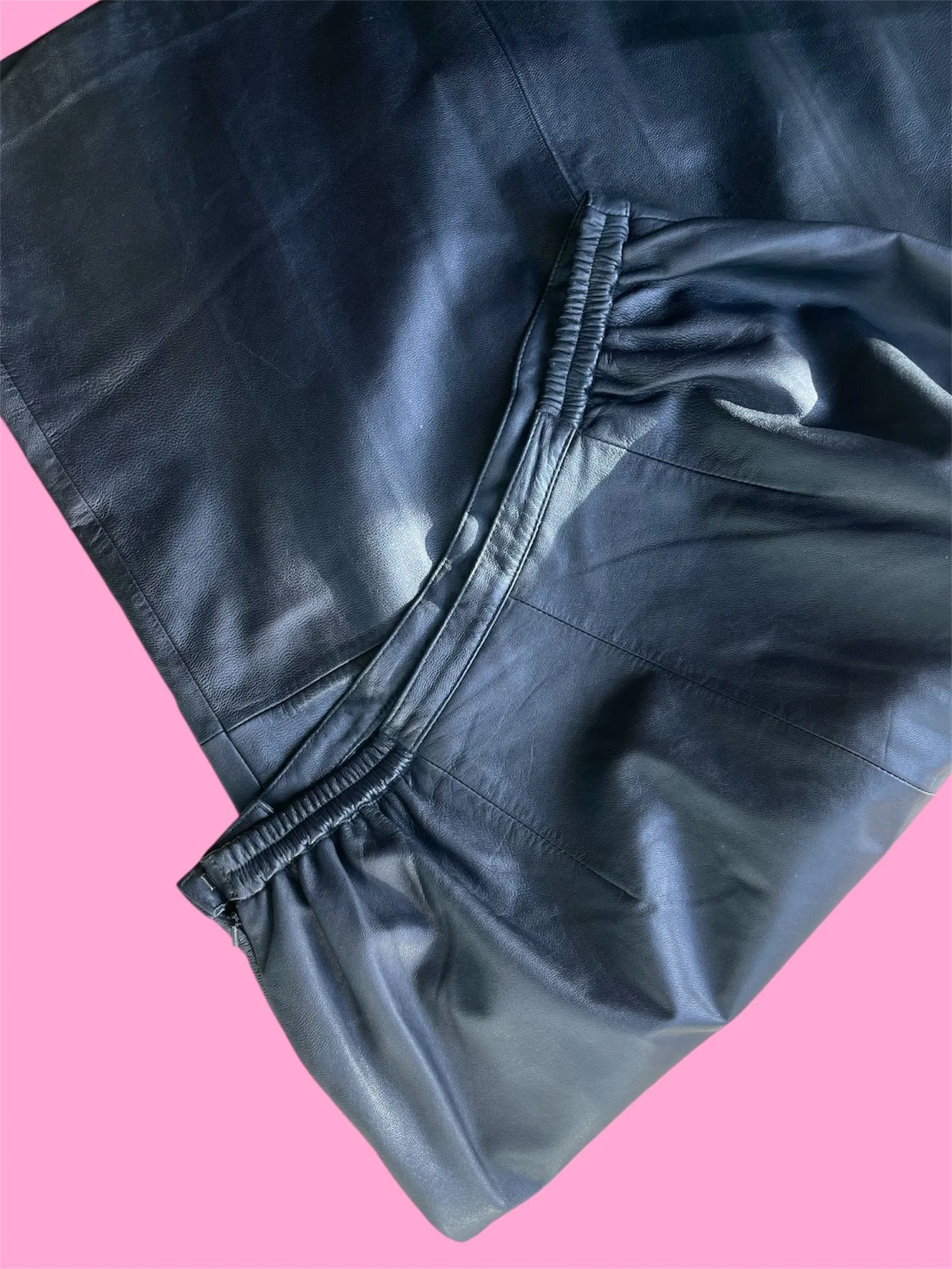 Midi leather skirt