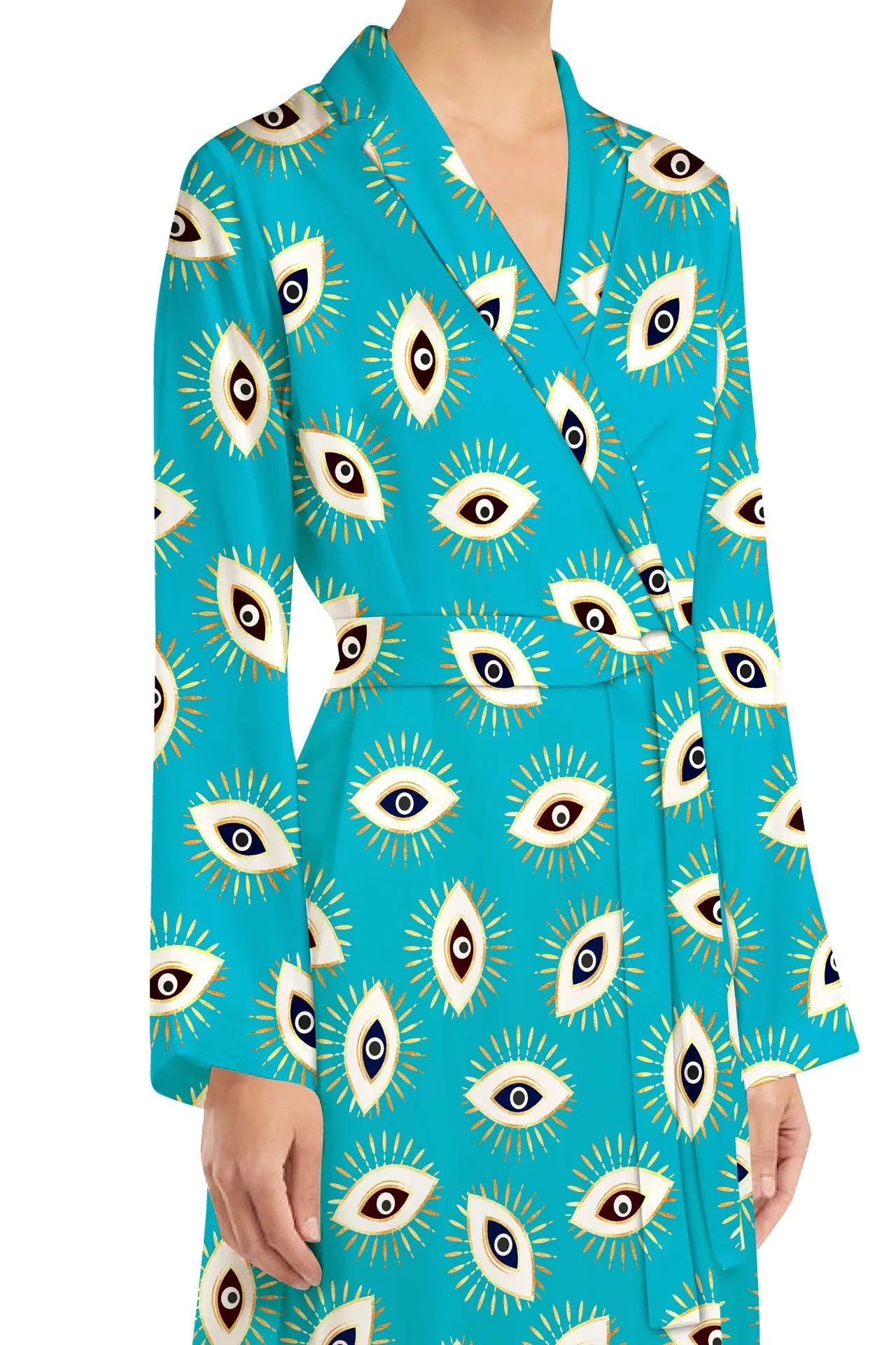 Midi Wrap Dress With Sleeves