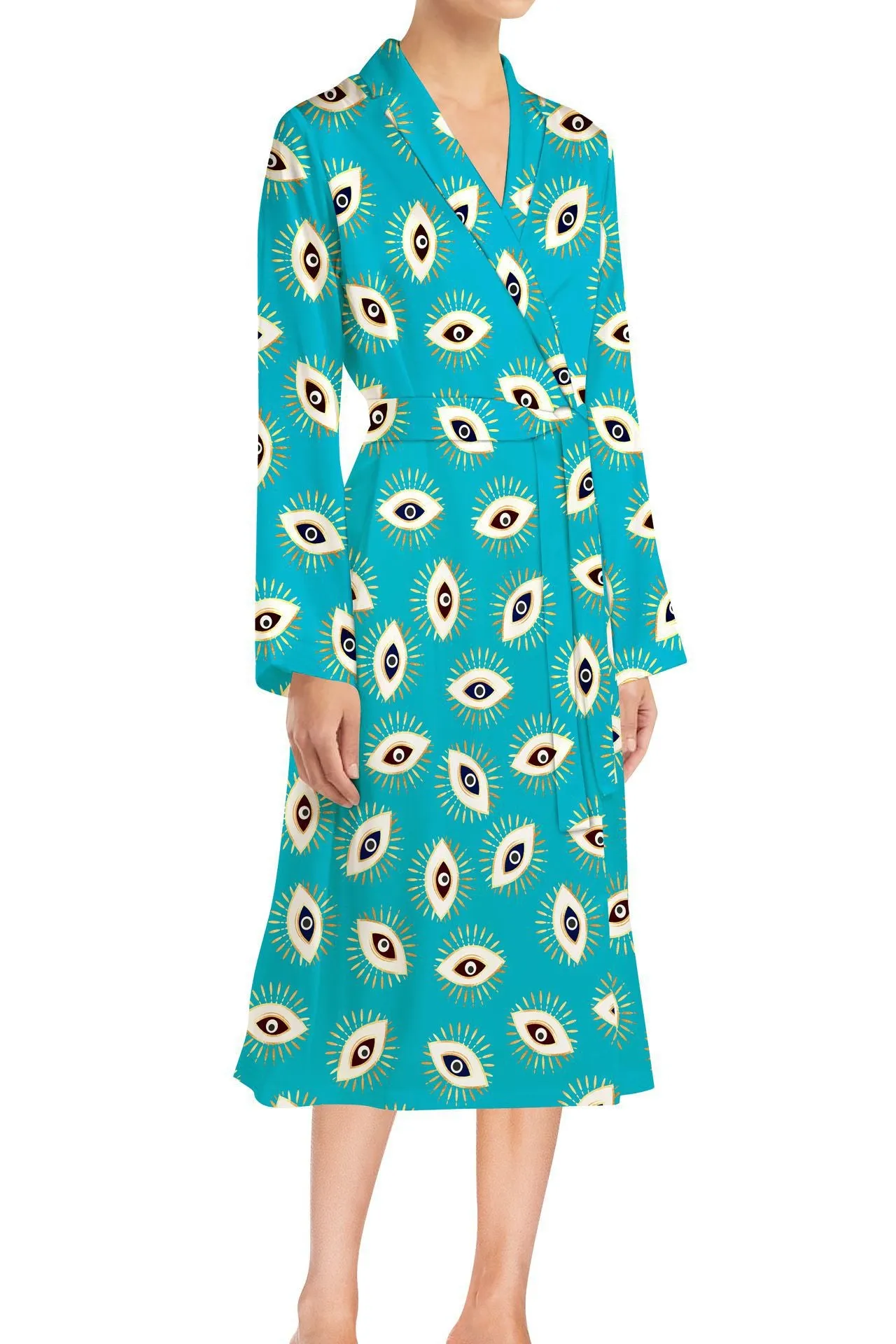 Midi Wrap Dress With Sleeves