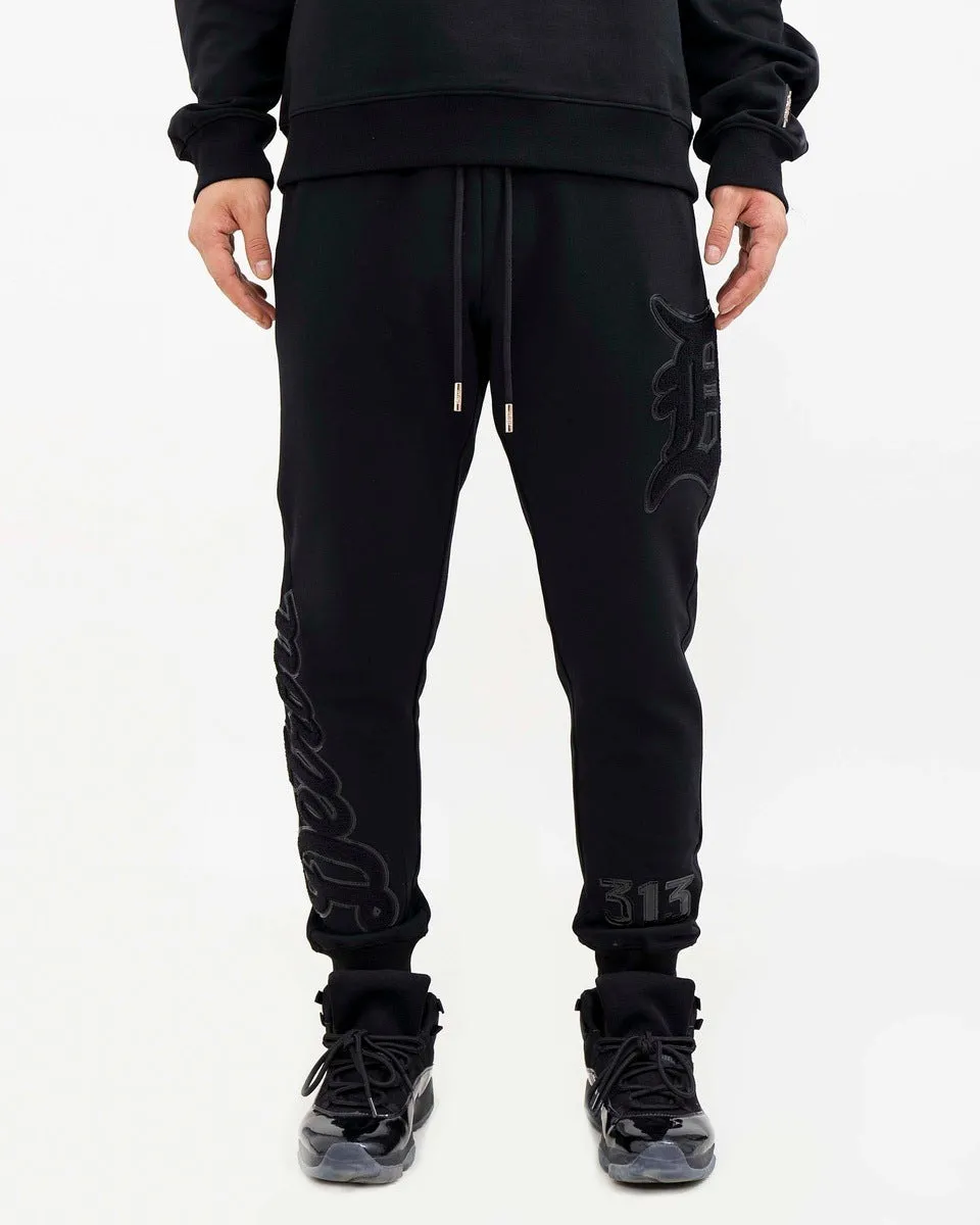 MLB DETROIT TIGERS TRIPLE BLACK MEN'S JOGGERS (BLACK)