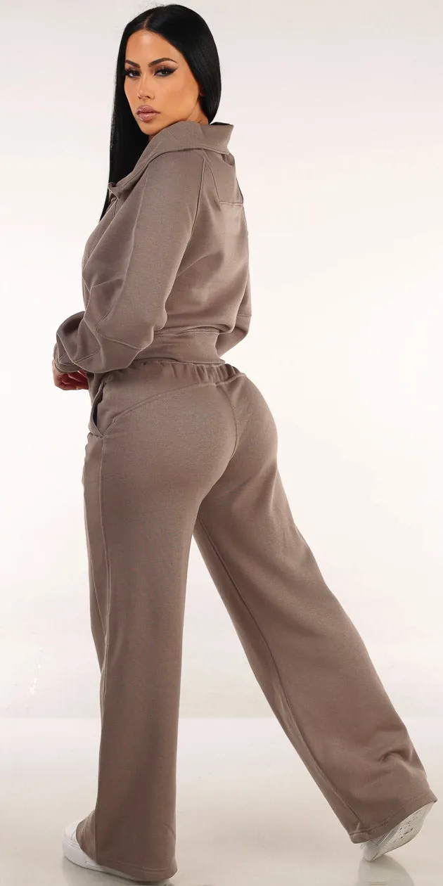Mocha Fleece Sweatpants Combo