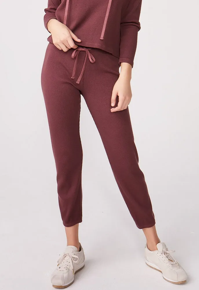 Monrow Rib Elastic Waist Sweatpants