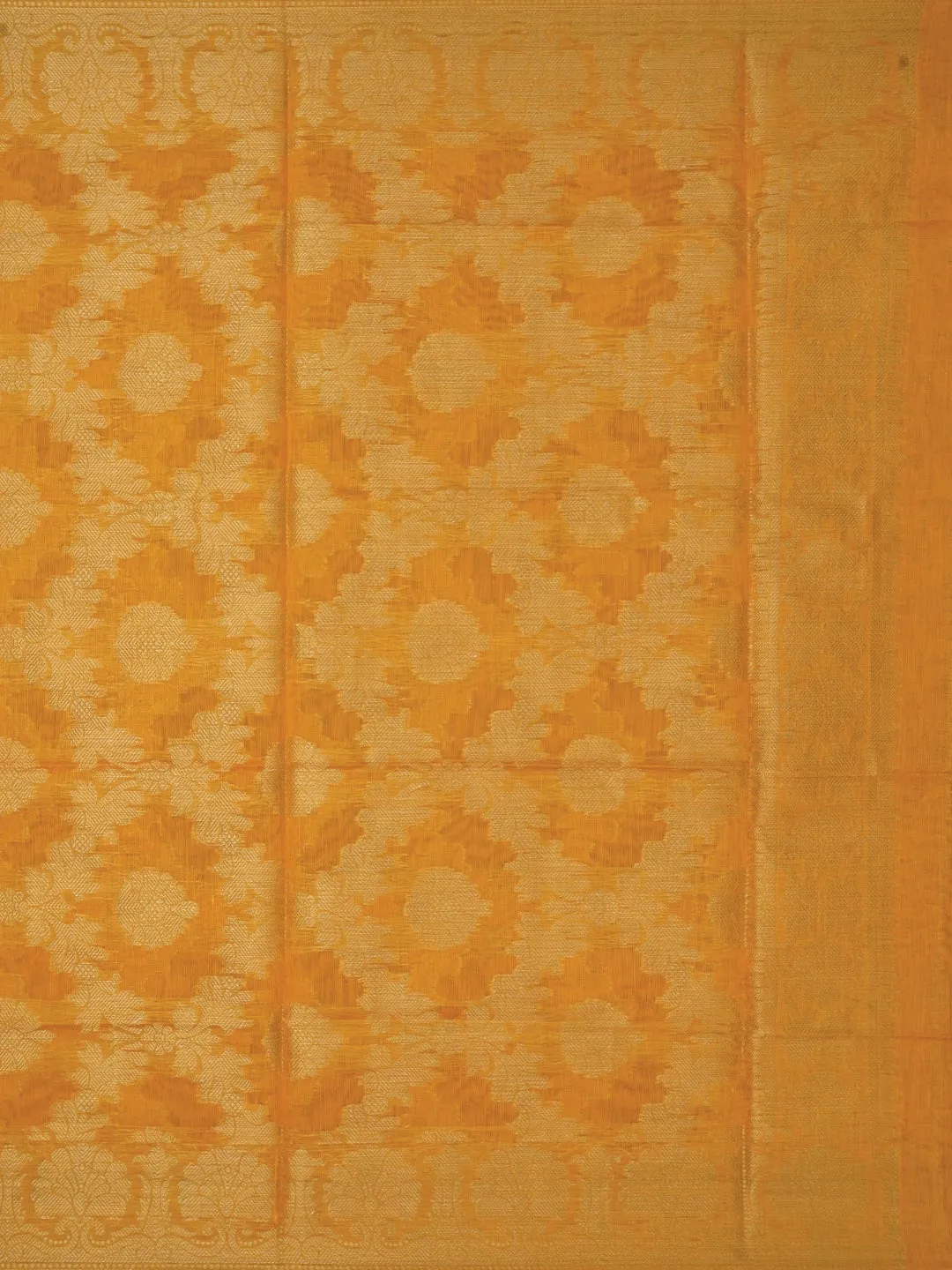 Mustard Zari Woven Silk Blend Dress Material with Dupatta
