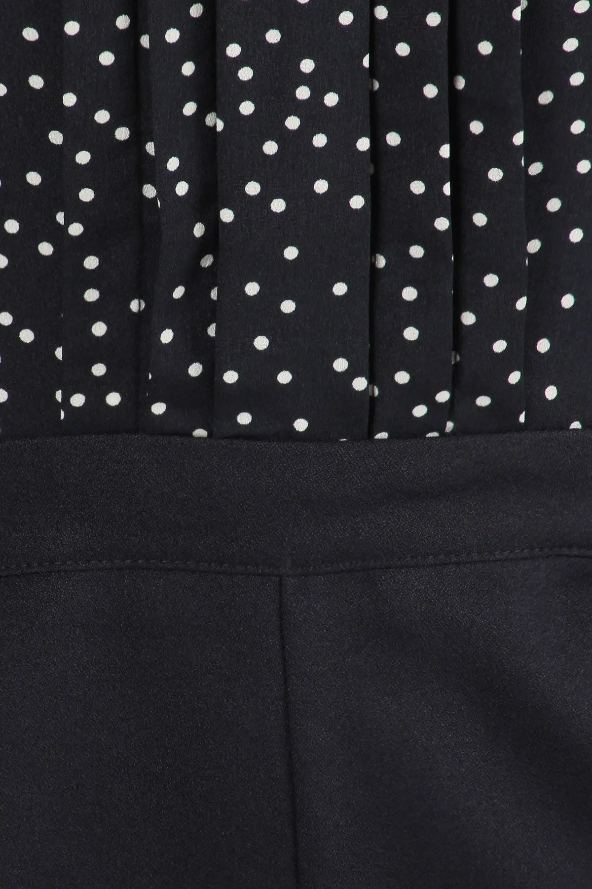 Navy Jumpsuit Polka Dot Print Bodice With Spaghetti Straps