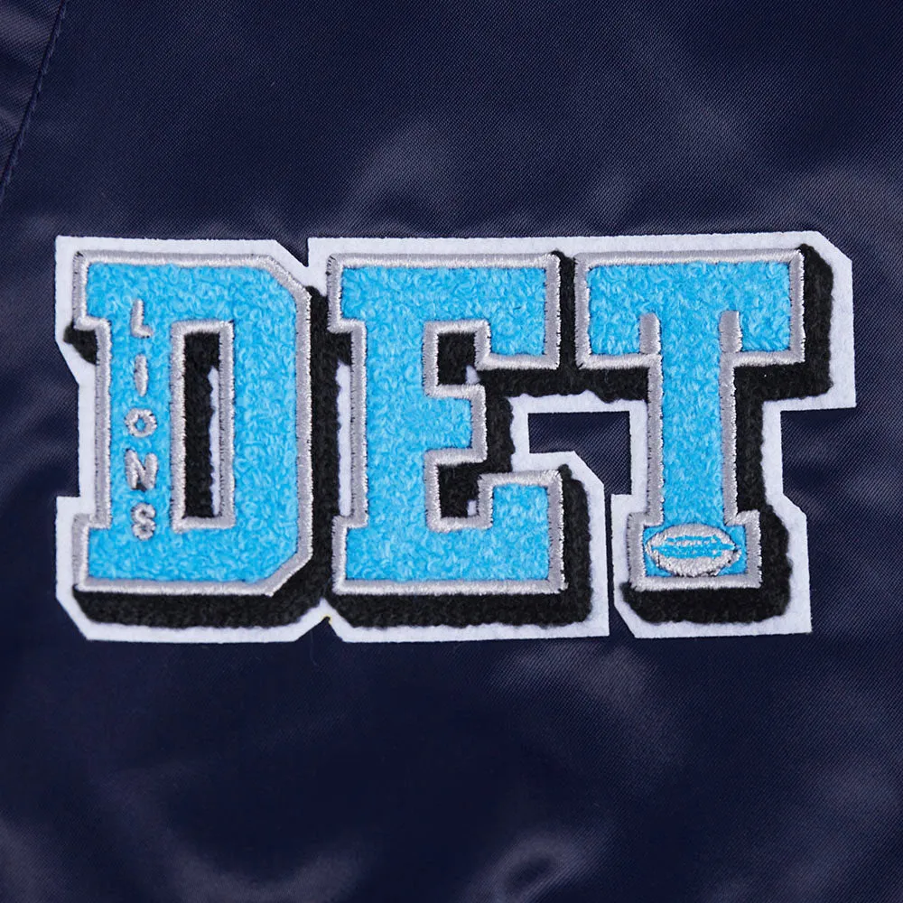 NFL DETROIT LIONS SUBLIMATED MEN'S SATIN JACKET-MIDNIGHT SKY (MIDNIGHT NAVY)