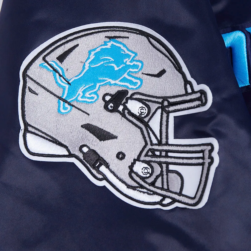 NFL DETROIT LIONS SUBLIMATED MEN'S SATIN JACKET-MIDNIGHT SKY (MIDNIGHT NAVY)