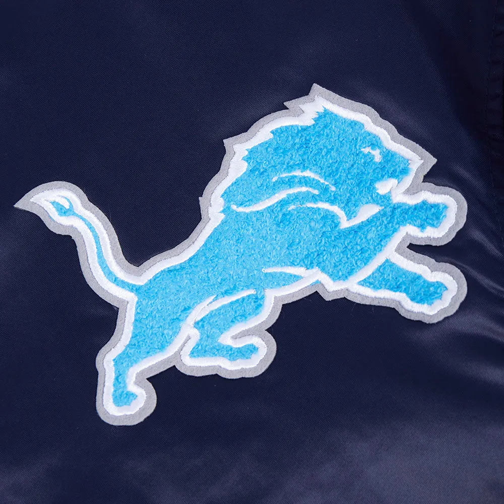 NFL DETROIT LIONS SUBLIMATED MEN'S SATIN JACKET-MIDNIGHT SKY (MIDNIGHT NAVY)