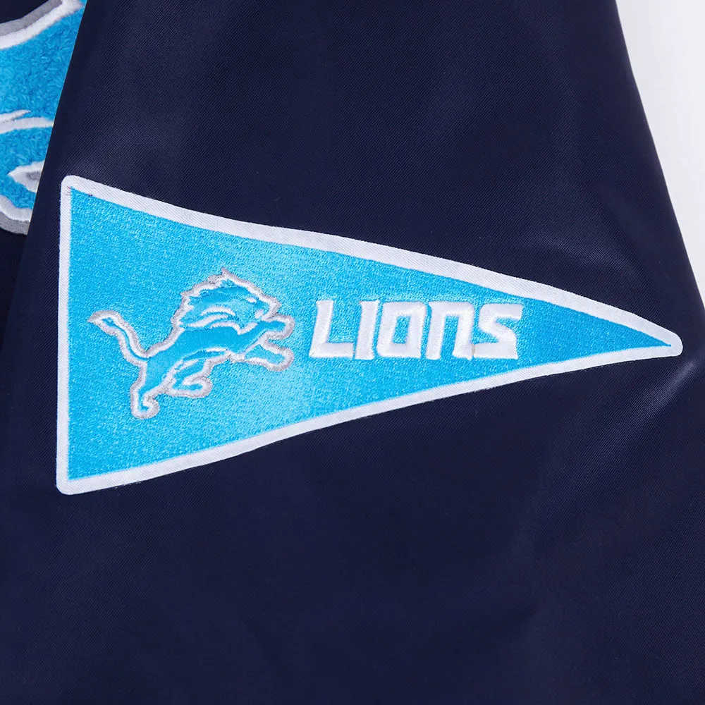 NFL DETROIT LIONS SUBLIMATED MEN'S SATIN JACKET-MIDNIGHT SKY (MIDNIGHT NAVY)