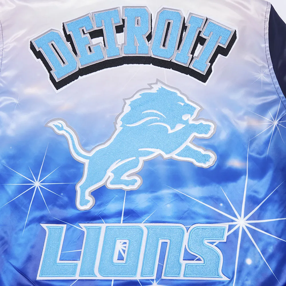 NFL DETROIT LIONS SUBLIMATED MEN'S SATIN JACKET-MIDNIGHT SKY (MIDNIGHT NAVY)