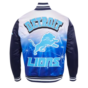 NFL DETROIT LIONS SUBLIMATED MEN'S SATIN JACKET-MIDNIGHT SKY (MIDNIGHT NAVY)