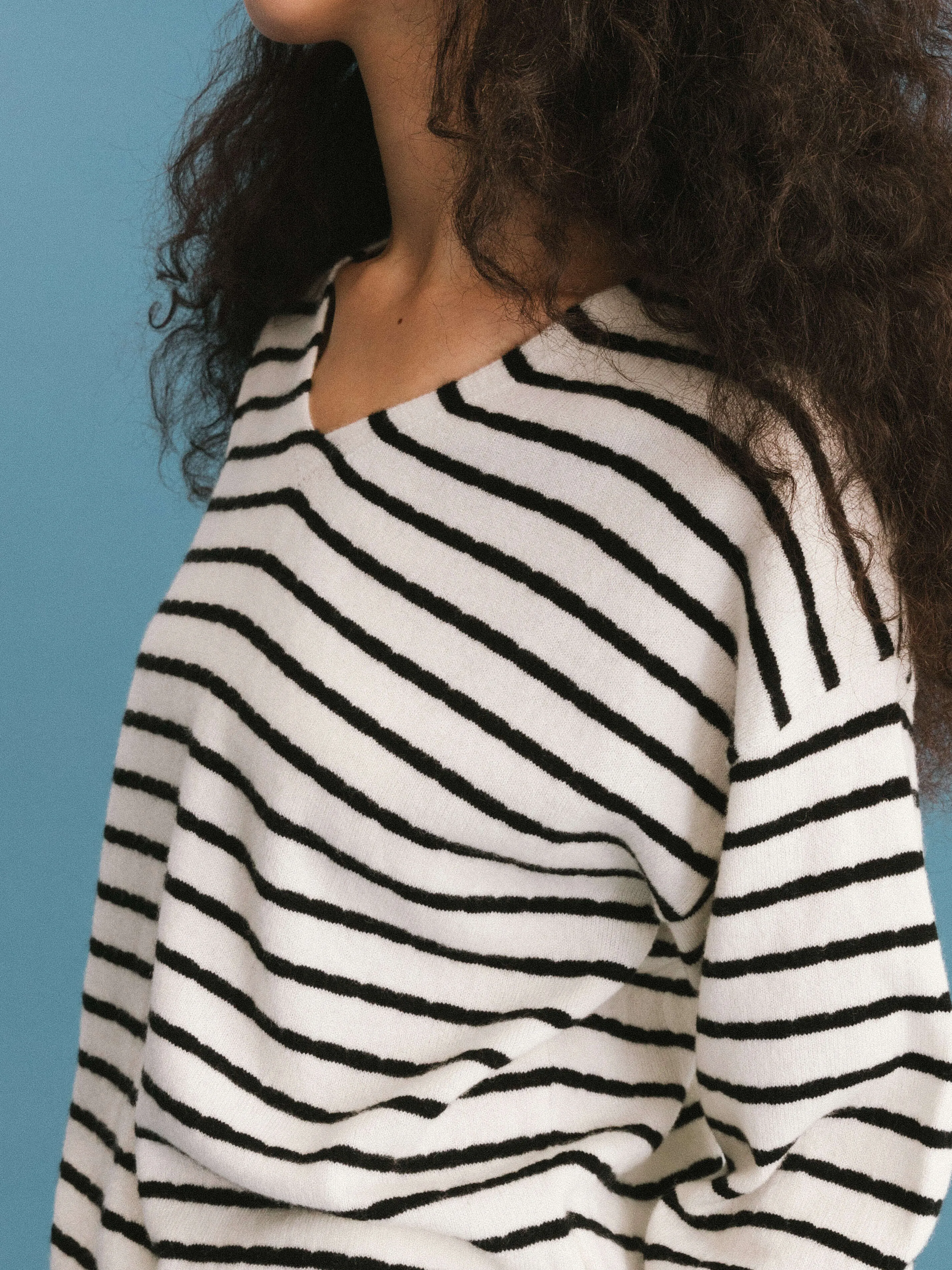 ONE BY CUBIC Striped Wool Knitted Jumper