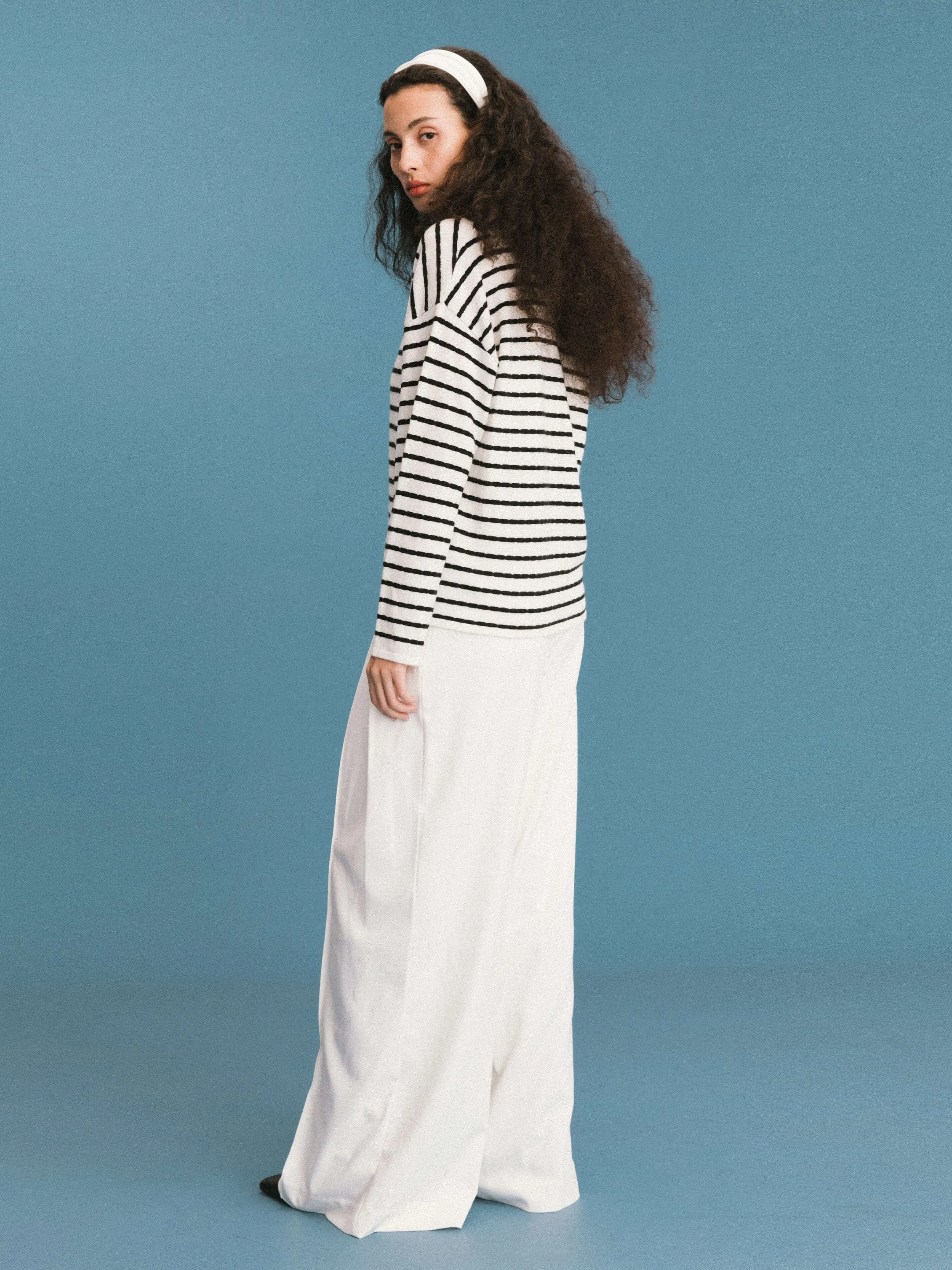ONE BY CUBIC Striped Wool Knitted Jumper