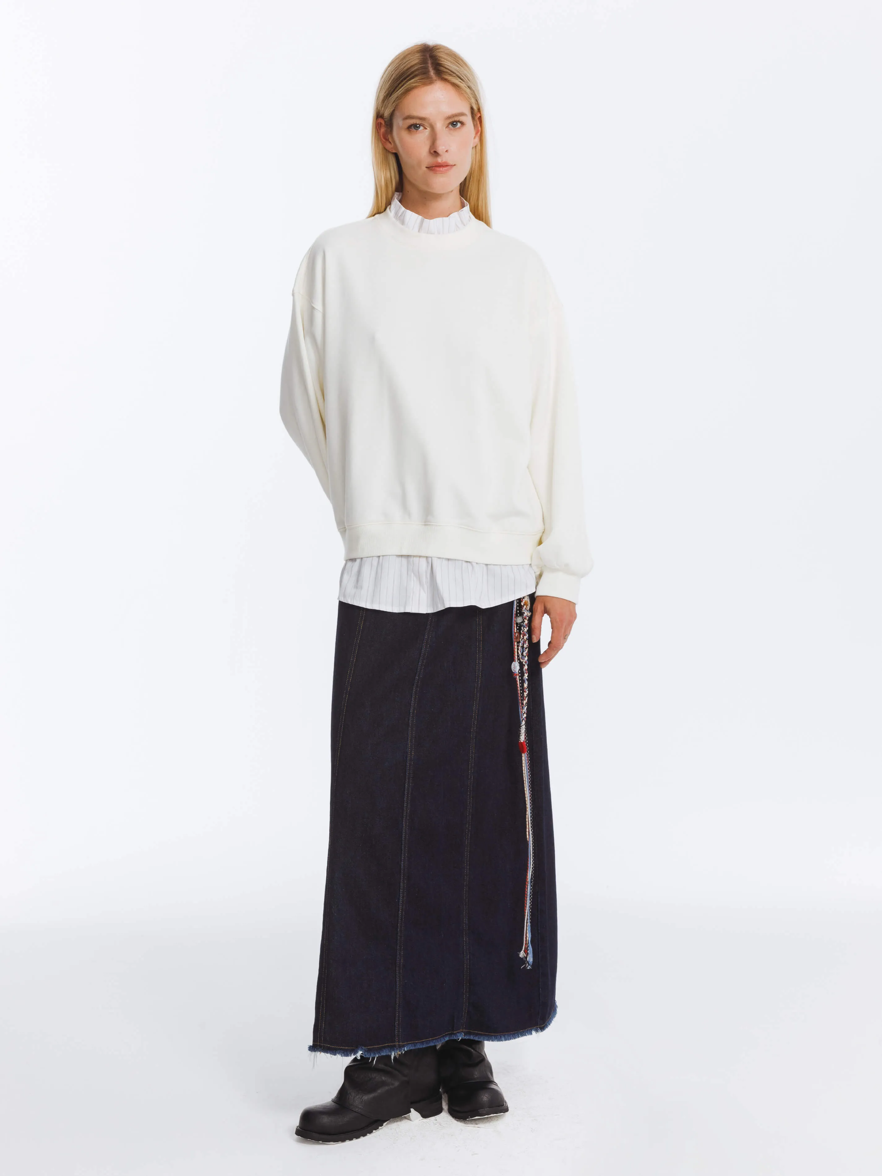 Oversized Sweatshirt with Cotton Blend