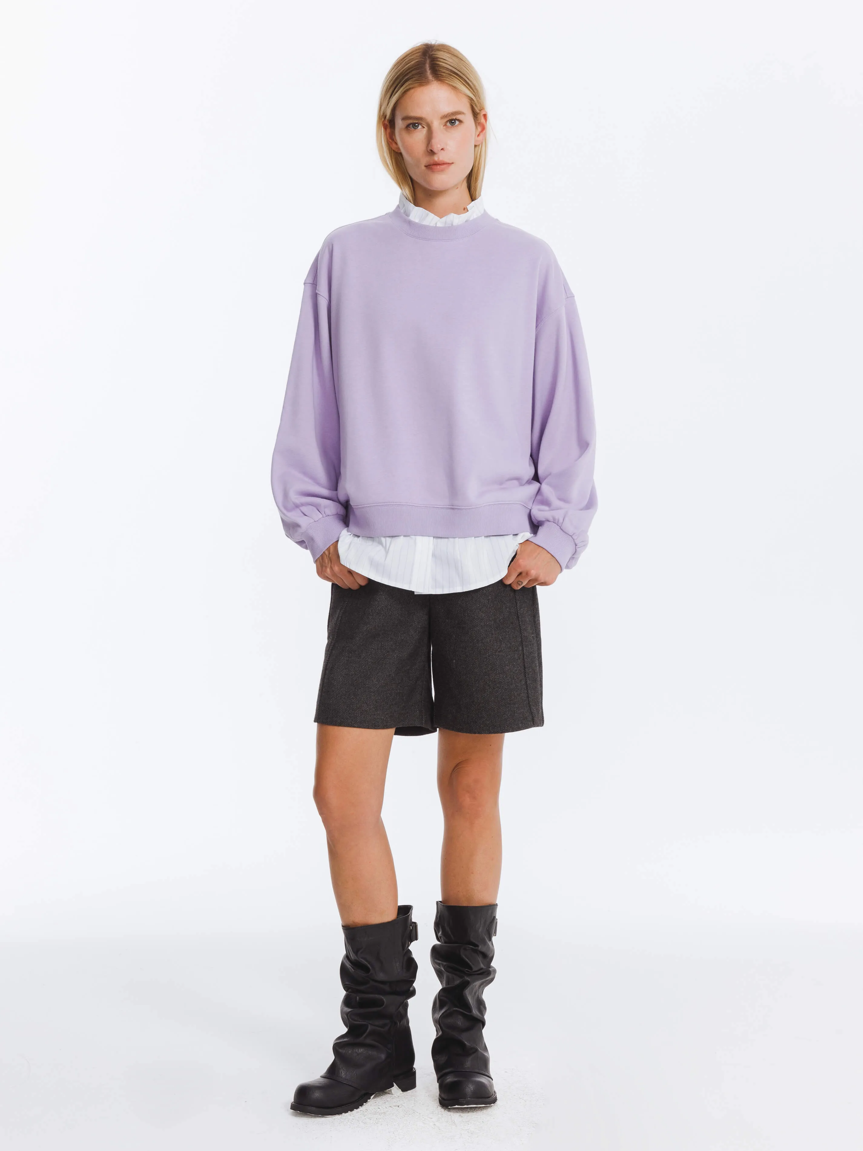 Oversized Sweatshirt with Cotton Blend