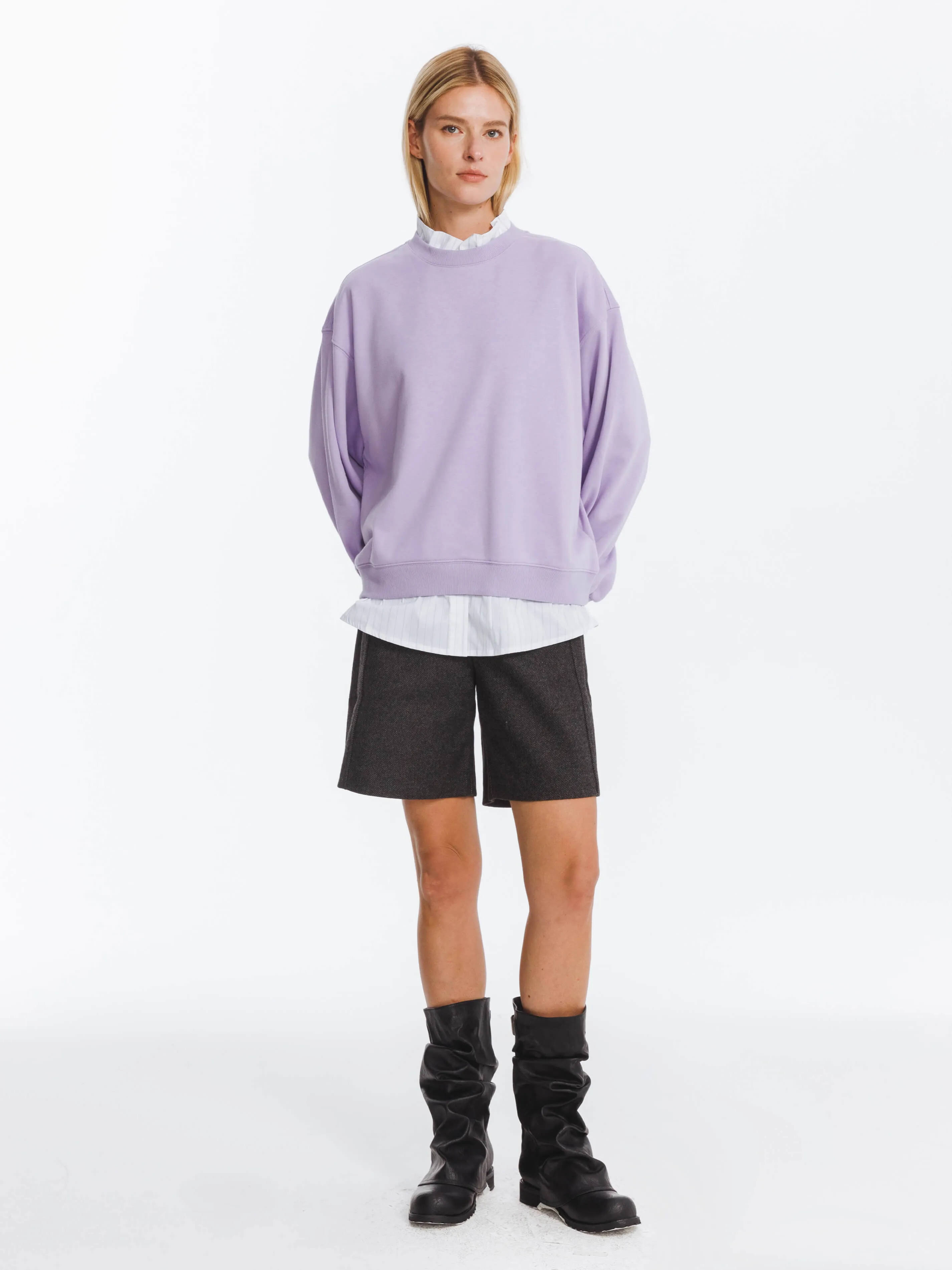 Oversized Sweatshirt with Cotton Blend