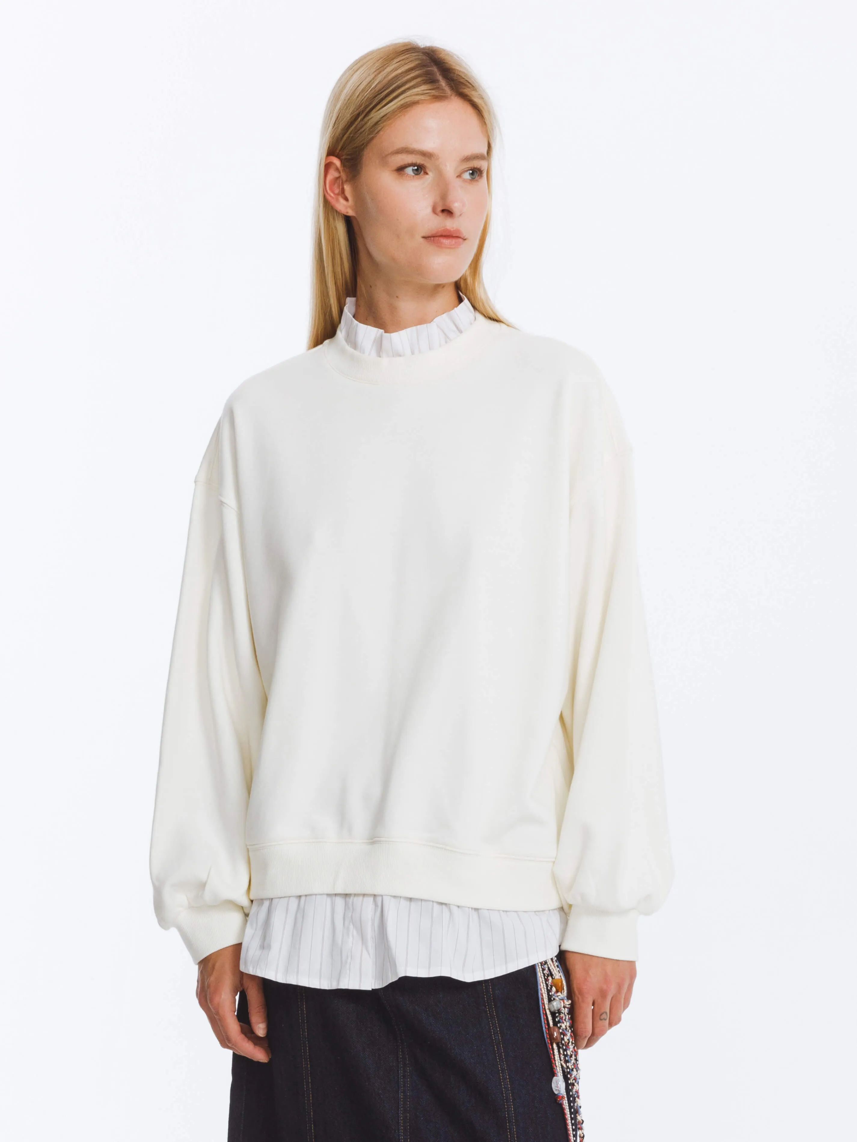Oversized Sweatshirt with Cotton Blend