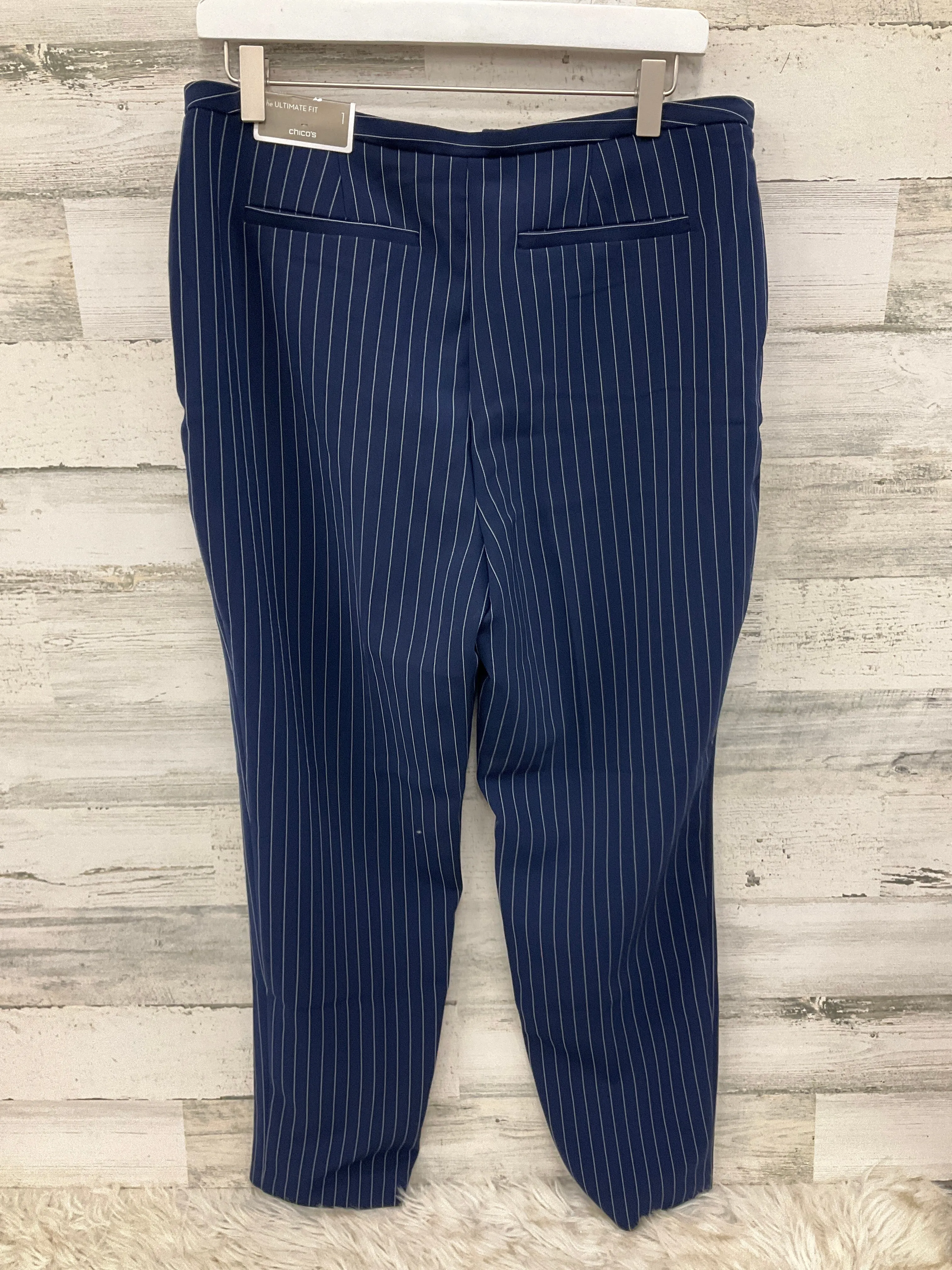 Pants Dress By Chicos In Blue & White, Size: 8
