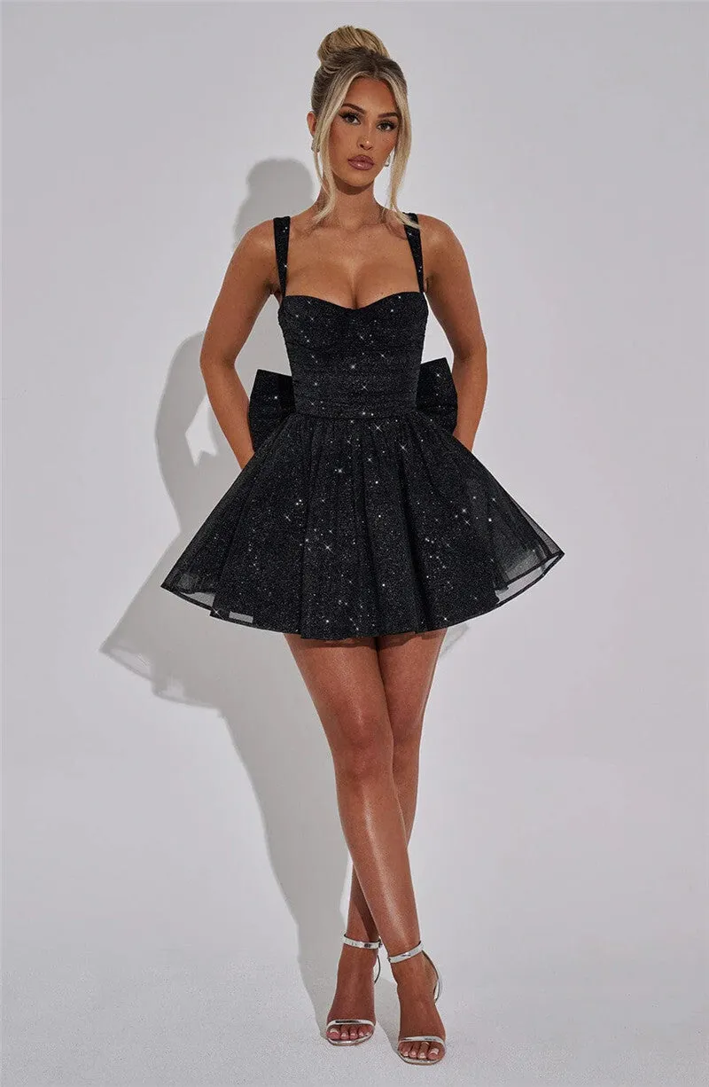 Peggy Bow Backless Sexy Mini Dress