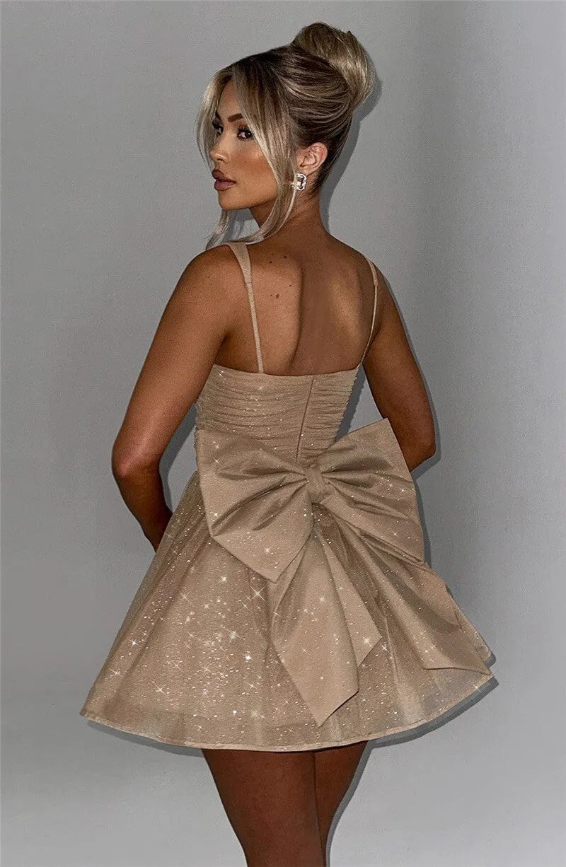 Peggy Bow Backless Sexy Mini Dress