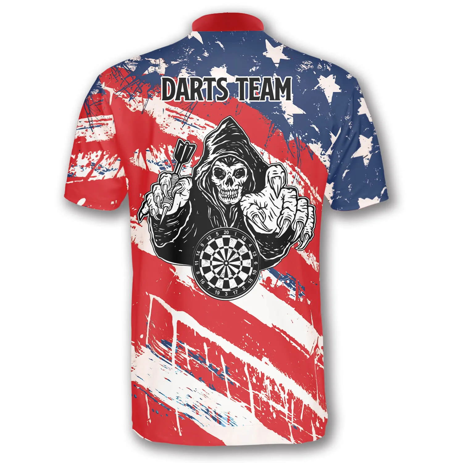 Personalized American Flag Athlete Custom Darts Jerseys for Men, Reaper Dart Shirt