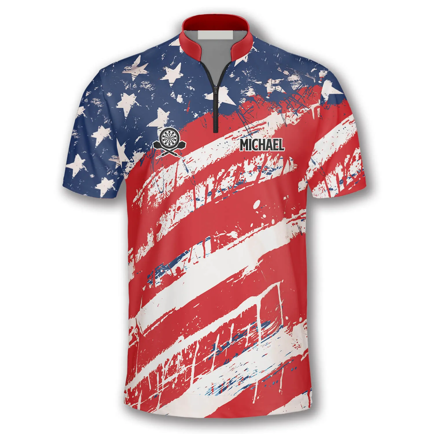 Personalized American Flag Athlete Custom Darts Jerseys for Men, Reaper Dart Shirt