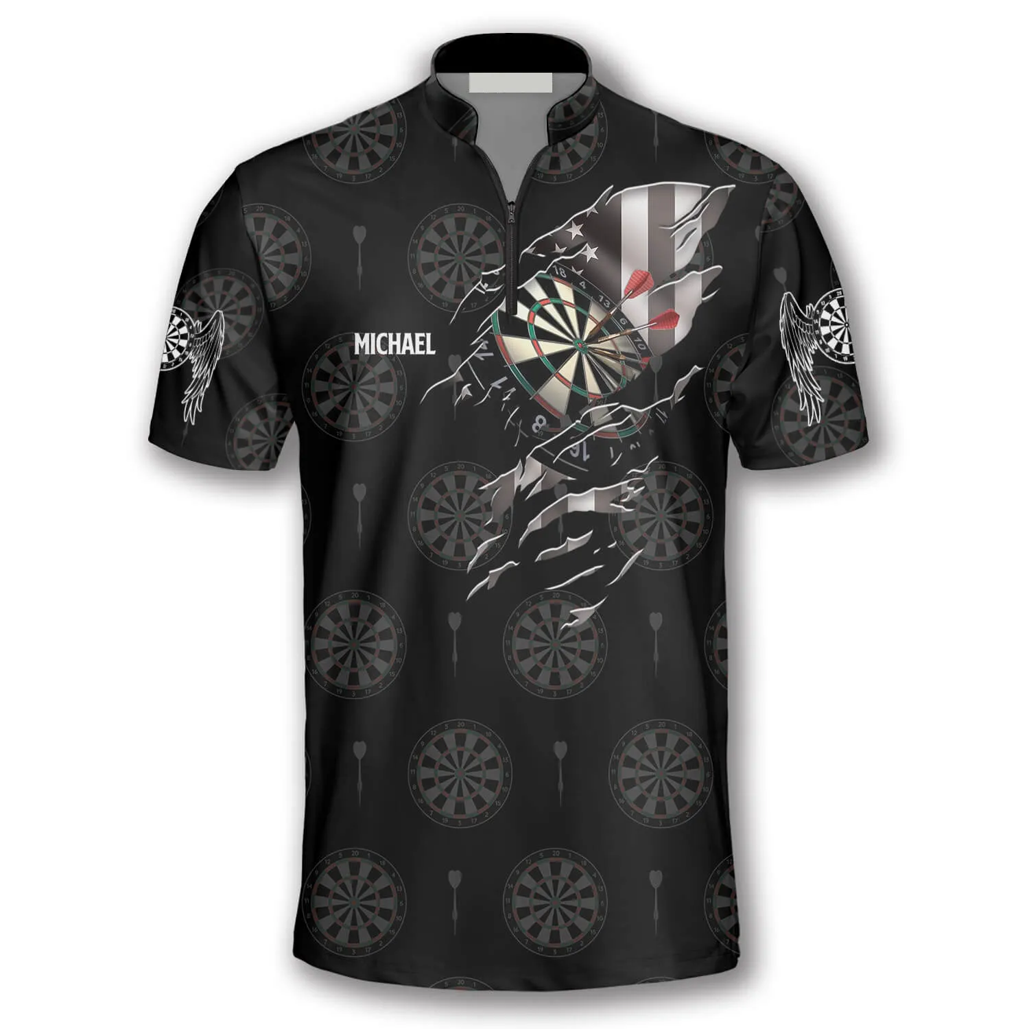 Personalized Name Team American Athlete Red Pin Custom Darts Jerseys for Men, Idea Gift for Dart Lovers