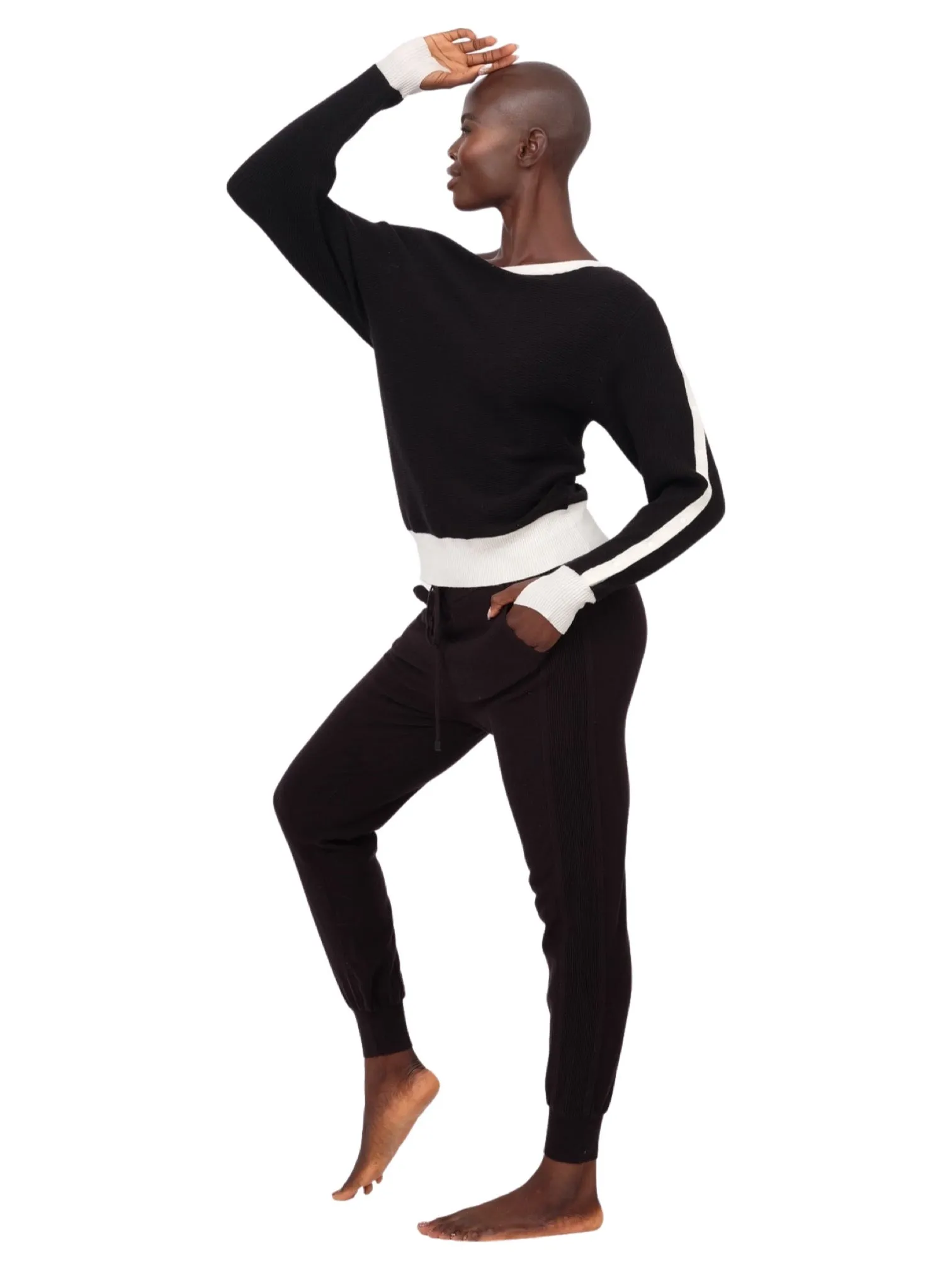 Portola Ribbed Jogger Pants - Black